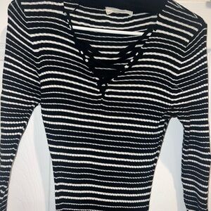 Black and White Striped Top